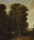 Cornelis Gael, Wooded Landscape with a Rider, Oil on canvas