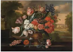Jacob van Huysum, Flower Still Life, Oil on canvas (relined)