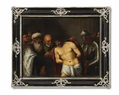 Italian School of the 17th century, Christ before Caiaphas, Oil on copper