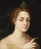 Portrait of a Lady (possibly as an allegorical Figure) by Probably Venetian School of the 16th century, Oil on canvas (relined), sold Mar 2014
