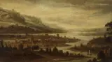 attributed to Dionys Verburg, Landscape with a City by a River, Oil on canvas (relined)