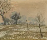 A Winter's Morning near Wittlaer by Max Clarenbach, Oil on canvas, sold Mar 2014