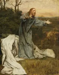 Eduard von Gebhardt, Christ, Oil on panel (parquetted)