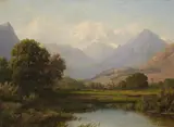 Jean Philippe George, View of Mont Blanc, Oil on canvas