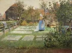 Hans Herrmann, The Dutch Bleaching Green, Oil on canvas