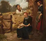 Karl Hübner, The Quiet Moment, Oil on canvas (relined)
