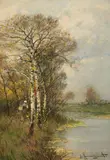 Johann Jungblut, A River Landscape in Autumn A River Landscape in Winter