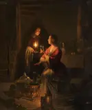 Petrus Kiers, One More Furtive Glass of Wine, Oil on panel