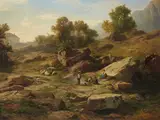 Albert Emil Kirchner, Landscape near Appan in South Tyrol with Gandegg Castle, Oil on panel