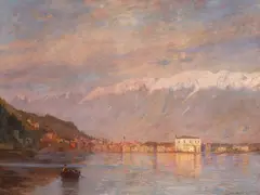 Hans Krause, By Lake Geneva, Oil on canvas