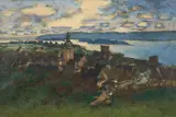 Erich Nikutowski, View of Rüdesheim on the Rhine, Oil on canvas