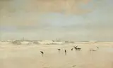 Frank Walton, Crows on a Beach, Oil on canvas