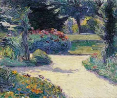 Henry van de Velde, Gartenpartie in Kalmthout, 1892, Oil