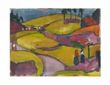 Hermann Stenner, Rhythmische Landschaft (Eifel). Verso Sketch for Self Portrait, 1912, Oil