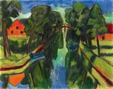 Max Pechstein, Der Mühlengraben, 1921, Oil on canvas