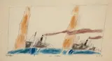 Zwo Frachter by Lyonel Feininger, 1936, Aquarell und Tuschfeder auf Velin, offered Nov 2013