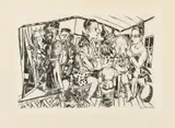 Max Beckmann, Hinter den Kulissen, 1921, Etching