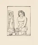 Max Beckmann, Toilette (Vor dem Spiegel), 1923, Etching