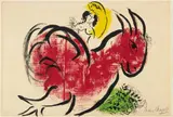 Marc Chagall, Le coq rouge, 1952, Colour lithograph