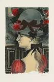 Paul Delvaux, Hat 1900, 1972, Colour lithograph