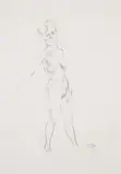 Otto Dix, Akt mit aufgestütztem Arm, 1926, Pencil drawing