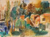 Jean Dufy, Vallé de la Gartempe (Haute-Vienne), 1921, Watercolour and pencil