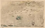 Enchanted Isles by Lyonel Feininger, 1946, Watercolour and pen and ink 31.4/, offered Nov 2013