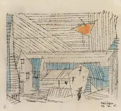 Sonne über den Häusern by Lyonel Feininger, 1951, Watercolour and pen and ink 22.8/23 x 24.8/, offered Nov 2013