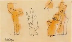 Four Figures - Das Wunderkind by Lyonel Feininger, Watercolour and pen and ink, offered Nov 2013