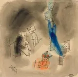8 Manikins by Lyonel Feininger, 1955, Watercolour and pen and India ink, offered Nov 2013