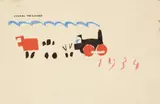 Lyonel Feininger, Train 1934, 1934, Pochoir and body colours as well as pen and ink