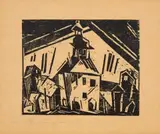 Lyonel Feininger, Rathaus von Zottelstedt 1, 1918, Woodcut