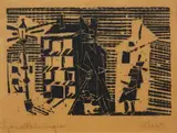 Lyonel Feininger, Nacht (City at night), 1918, Woodcut