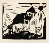 Lyonel Feininger, Vollersroda (Kirche in Vollersroda), 1919, Woodcut print on fine Japan laid paper