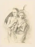 Karl Hofer, Paar (Windsbraut), c. 1937, Pencil drawing