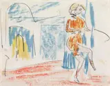 Zirkusarena (Zirkus Schumann) by Ernst Ludwig Kirchner, 1909, Coloured crayon drawing, offered Nov 2013
