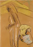 Araberin by Ernst Ludwig Kirchner, 1912, Oil crayon on brownish paper, offered Nov 2013