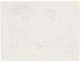 Unterhaltung eines sitzenden Paares by Ernst Ludwig Kirchner, 1928, Pencil drawing 35.3 x 46/, offered Nov 2013