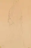 Stehend von vorne, im Mantel mit Manschetten by Gustav Klimt, c. 1917, Pencil drawing, offered Nov 2013