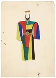 Fernand Léger, Projet de costume pour: David Triomphant (Costume du roi), Double-sided gouache over preparatory pencil drawing on light card