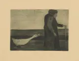 Paula Modersohn-Becker, Die Frau mit der Gans, 1902, Etching