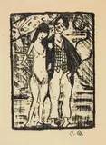 Otto Mueller, Zirkuspaar (Varieté), 1920-1921, Lithograph on wove paper with blindstamp "DIE SCHAFFENDEN"