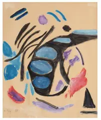 Farbkomposition by Gabriele Münter, 1959, Oil, offered Nov 2013