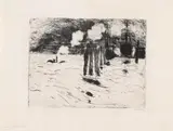Emil Nolde, Hamburg, Schiff im Dock, 1910, Etching