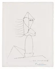 Sculpture by Pablo Picasso, 1944, Drypoint etching on wove paper, offered Nov 2013