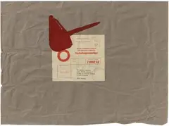 Vorwärts by Joseph Beuys, 1977, Wrapping paper, parcel sticker with screenprint and stamp. approx, sold Nov 2013