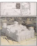 Wrapped Reichstag by Christo, 1978, Work in 2 parts: Mixed media, collaged on sturdy card, sold Nov 2013