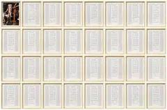 Hanne Darboven, Untitled, 1989, Work in 32 parts: 1 colour photograph and 31 sheets of paper with felt-tip pen. each