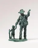 Komm Jörch, wir gehen by Jörg Immendorff, 2005, Bronze with black-green patina, sold Nov 2013