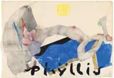 Horst Janssen, Phyllis, 1984, Watercolour, india ink and pencil on several papers, mounted together. approx